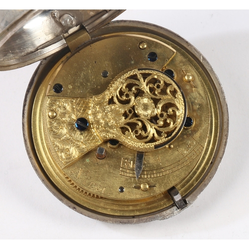 72 - A VICTORIAN SILVER PAIR CASED POCKETWATCH. The inner and outer cases London 1877, the white enamel d... 