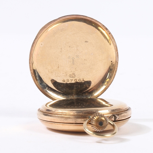 73 - A LADIES 9 CARAT GOLD HALF HUNTER POCKET WATCH. the case with import mark for London 1910, the outer... 