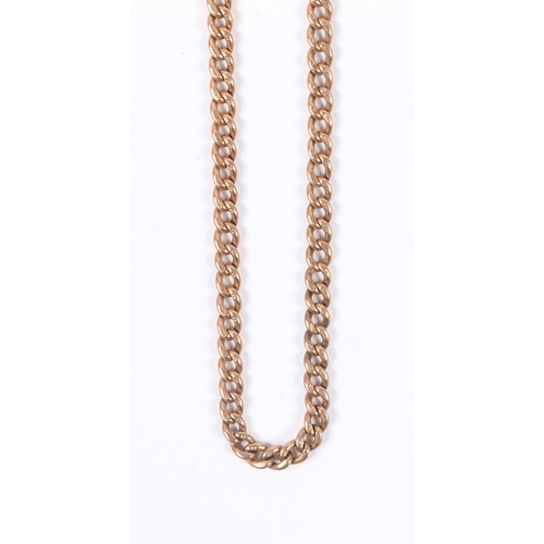 76 - A 9 CARAT GOLD POCKET WATCH CHAIN AND T BAR. the watch chain with sliding T bar, circular clip end a... 