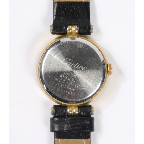 88 - A CARTIER MUST DE CARTIER LADIES WRISTWATCH. the signed silver dial with roundel markers and paste s... 