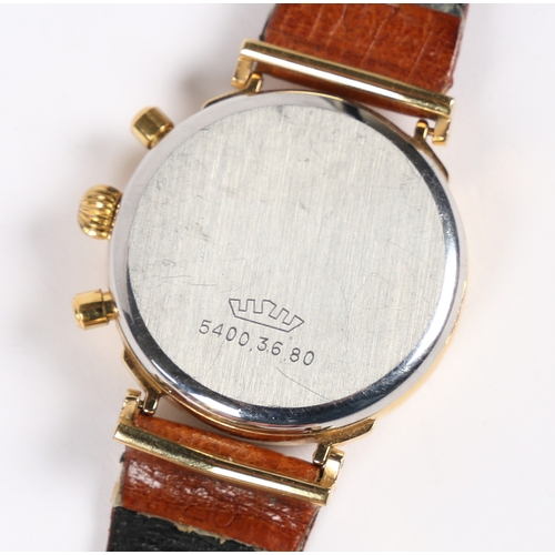 94 - A FORTIS MOONPHASE GOLD PLATED GENTLEMAN'S WRISTWATCH. the signed white dial with black Arabic numer... 