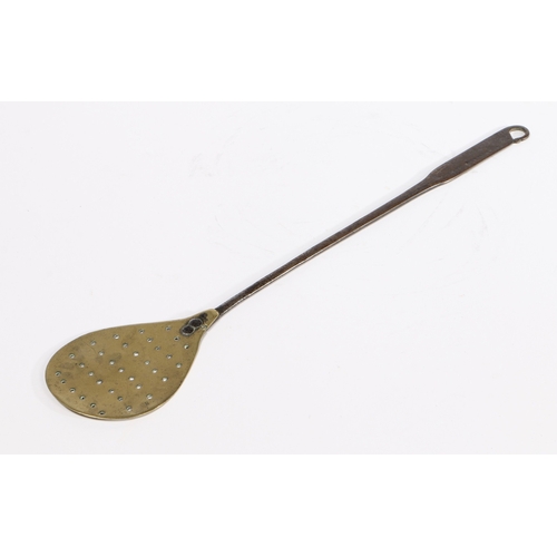 13 - AN EARLY 18TH CENTURY PIERCED BRASS AND IRON 'PEEL', OR TURNER, ENGLISH, CIRCA 1720-50. Having a bra... 