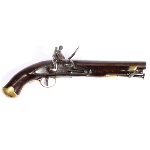 168 - AN EARLY 19TH CENTURY FLINTLOCK PISTOL BY WOOLEY, SARGANT & FAIRFAX, ENGLISH. Border engraved, signe... 