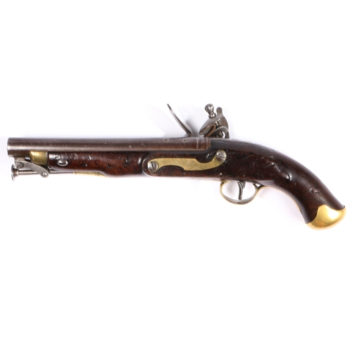 168 - AN EARLY 19TH CENTURY FLINTLOCK PISTOL BY WOOLEY, SARGANT & FAIRFAX, ENGLISH. Border engraved, signe... 