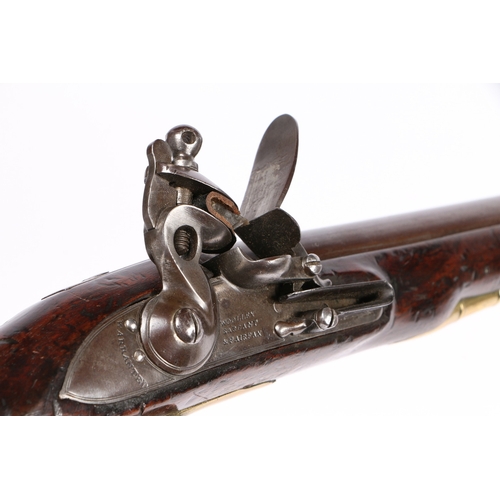 168 - AN EARLY 19TH CENTURY FLINTLOCK PISTOL BY WOOLEY, SARGANT & FAIRFAX, ENGLISH. Border engraved, signe... 