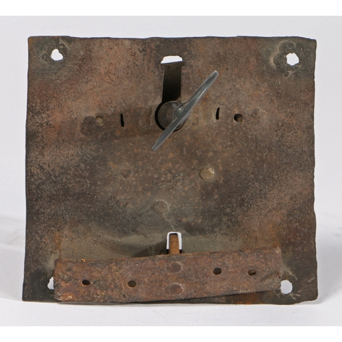 206 - A 17TH CENTURY LOCK AND CATCH, WITH WORKING LATER KEY. The lock with rectangular plate and bar catch... 