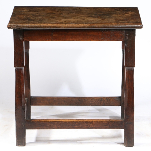 64 - A WILLIAM & MARY SMALL OAK CENTRE TABLE, WELSH, CIRCA 1700. Having an impressive one-piece top with ... 