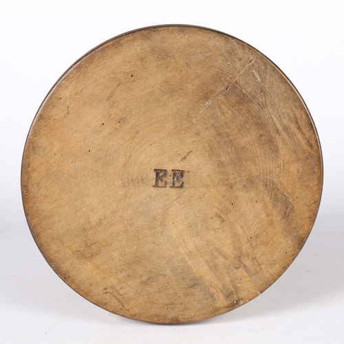 89 - AN 18TH CENTURY SYCAMORE PLATE OR PLATTER, ENGLISH. With slightly rounded rim, and flat edge, the un... 