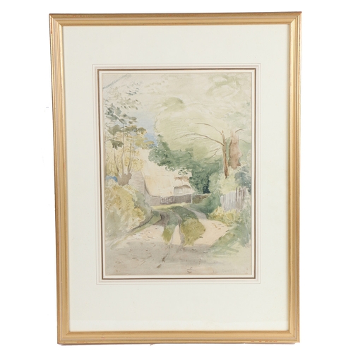 115 - JOHN MIDDLETON (BRITISH,1828-1856). A Lane at Kemsing, near Sevenoaks, Kent
 inscribed lower right, ... 