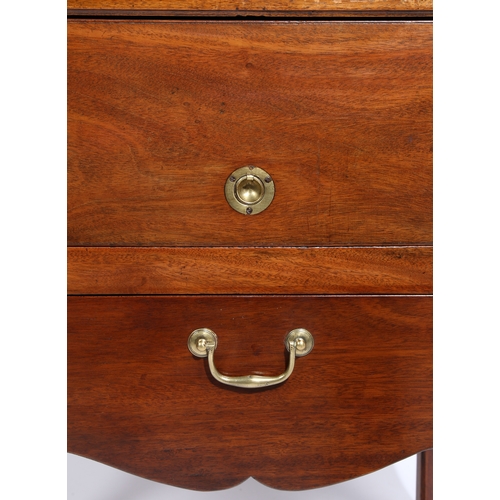 2 - A GEORGE III MAHOGANY TRAY TOP BEDSIDE COMMODE. having a wavy gallery above a sliding drawer raised ... 