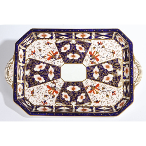 249 - A ROYAL CROWN DERBY PORCELAIN TRAY, 1893-1895. In Imari pattern 2451, iron red mark to base.
48.5 cm... 
