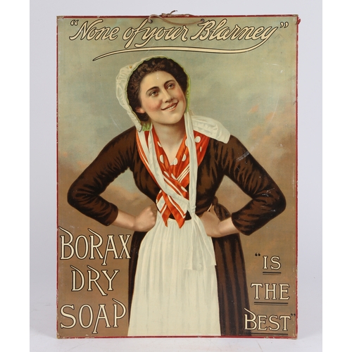 286 - BORAX DRY SOAP. A LARGE, DOUBLE SIDED ADVERTISING SHOWCARD. The late 19th/ early 20th Century origin... 