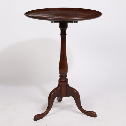 38 - A GEORGE III MAHOGANY DISH TOP OCCASIONAL TABLE. having a circular dish top above a baluster column ... 