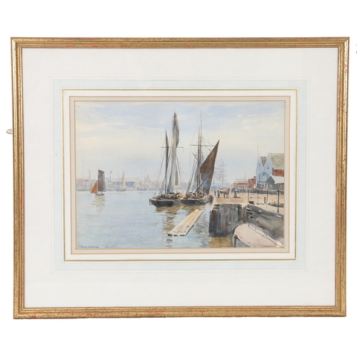 87 - TREVOR HADDON (BRITISH, 1864-1941). Great Yarmouth signed (lower left), watercolour 23 x 33cm (9in... 