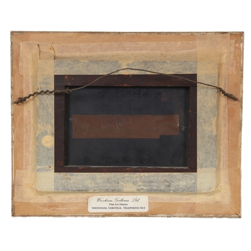 89 - GEORGE ARMFIELD (BRITISH, 1808-1893). Horse and Dogs
 signed (lower right), oil on board
 13 x 19cm ... 