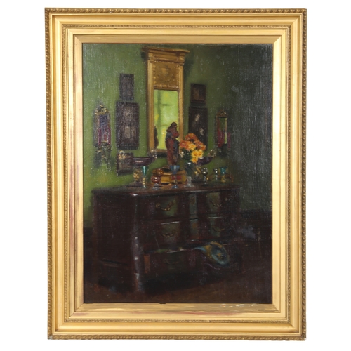 90 - ENGLISH SCHOOL (19TH CENTURY). Interior Scene
 oil on canvas
 65 x 48cm (25.5in x 19in).