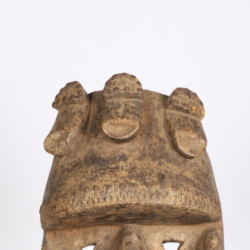 48 - A EXTREMELY LARGE DAN KRAN MASK, LIBERIA. second third of the 20th century, having a carved wood and... 