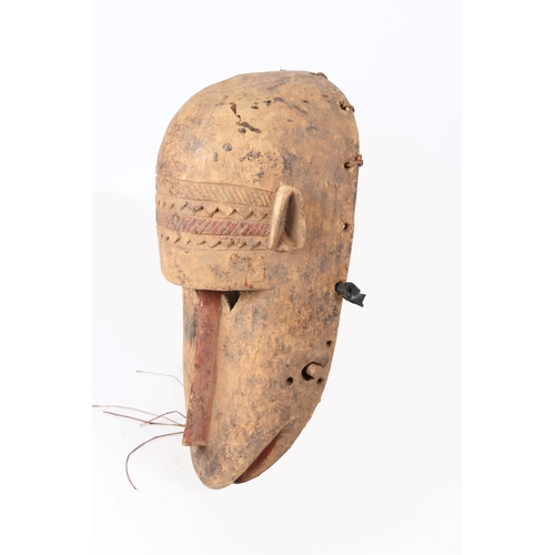 58 - A KRAN HYENA MASK, LIBERIA. second half of the 20th century, having a pronounced forehead having ban... 