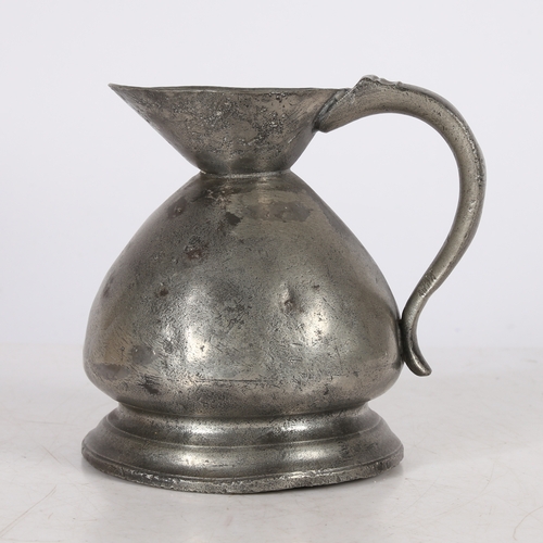 122 - AN UNCOMMON LATE 19TH CENTURY PEWTER BIRMINGHAM MADE SO-CALLED WEST COUNTRY MEASURE, PINT CAPACITY. ... 