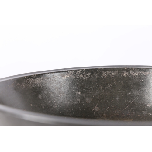 124 - A PEWTER NARROW RIM DEEP BOWL OR BASIN, PROBABLY GLASGOW. With steep booge and flat base, diameter 2... 