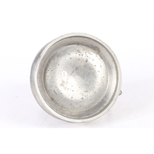 131 - AN UNCOMMON LATE 19TH CENTURY PEWTER BIRMINGHAM MADE SO-CALLED WEST COUNTRY MEASURE, QUART CAPACITY.... 