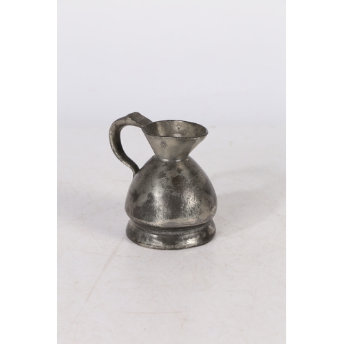 136 - AN UNCOMMON LATE 19TH CENTURY PEWTER BIRMINGHAM MADE SO-CALLED WEST COUNTRY MEASURE, GILL CAPACITY. ... 