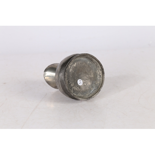 136 - AN UNCOMMON LATE 19TH CENTURY PEWTER BIRMINGHAM MADE SO-CALLED WEST COUNTRY MEASURE, GILL CAPACITY. ... 