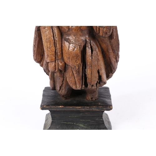 207 - A 15TH/16TH CENTURY CARVED FIGURE, POSSIBLY LIME WOOD. Lacking head and limbs, the body with open ca... 