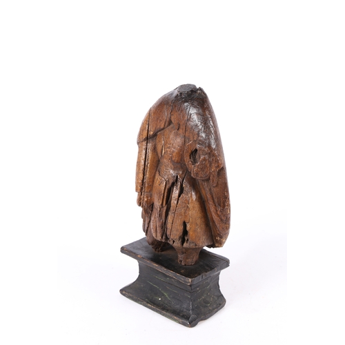 207 - A 15TH/16TH CENTURY CARVED FIGURE, POSSIBLY LIME WOOD. Lacking head and limbs, the body with open ca... 