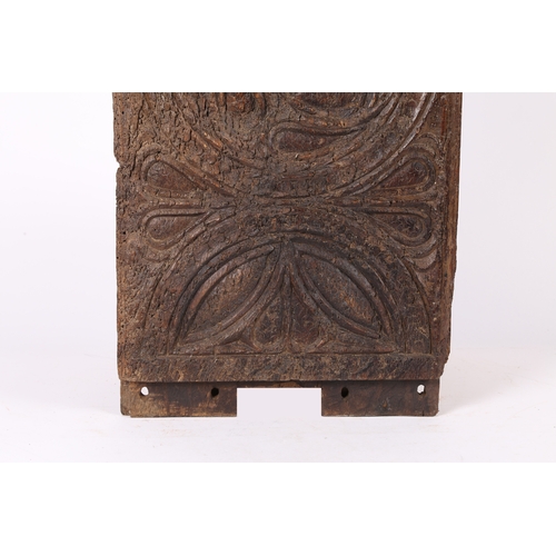 221 - A MID-15TH CENTURY CARVED OAK PANEL, CIRCA 1450. Principally carved with a large mouchette-filled oc... 