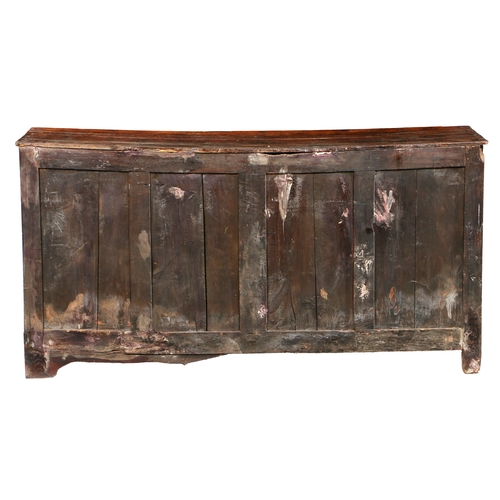 37 - AN 18TH CENTURY OAK DRESSER BASE. the rectangular top above six drawers and a pair of panelled cupbo... 