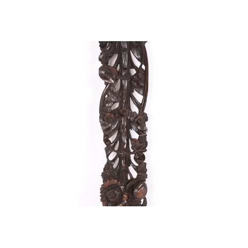 97 - A CARVED WALNUT APPLIQUÉ, ENGLISH, CIRCA 1700-30. In the manner of Grinling Gibbons, carved and pier... 