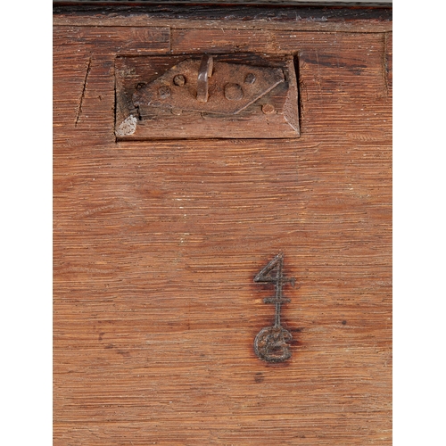 100 - A RARE AND SMALL ARMORIAL DOCUMENTS BOX, DUTCH, ZEELAND, DATED, 1, SEPTEMBER, 1770. A Baltic Oak slo... 