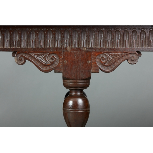 23 - A FINE AND PROVENANCED JAMES / CHARLES I SIX LEG OAK REFECTORY TABLE, HASELOUR HALL, STAFFORDSHIRE, ... 