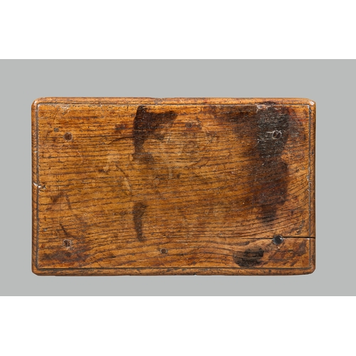 28 - A FINE ELIZABETH I CARVED OAK JOINT STOOL, ENGLISH CIRCA 1590-1600. The moulded plank top above shap... 