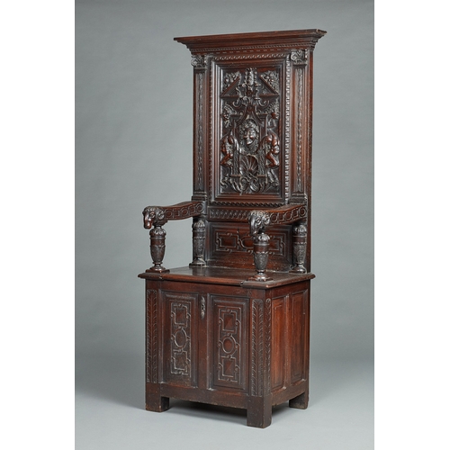 29 - A SPECTACULAR RENAISSANCE FONTAINEBLEAU WALNUT THRONE CHAIR, FRANCE, LYON CIRCA 1540-1560. The hig... 