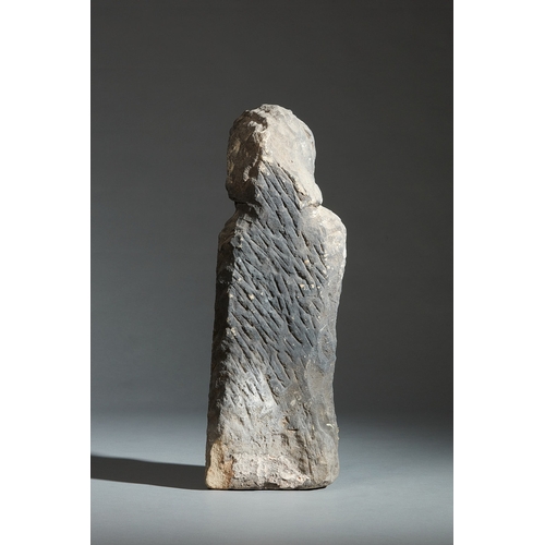 30 - A PAIR OF LATE ANGLO-ROMAN/EARLY MEDIEVAL GRITSTONE SENTINEL FIGURES, NORTHERN ENGLISH, CIRCA 4TH TO... 