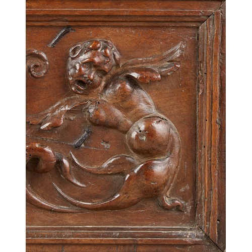 35 - A VERY HIGH-QUALITY RENAISSANCE FONTAINEBLEAU WALNUT BOX, FRENCH, LYON, CIRCA 1540-1550. The deep ... 