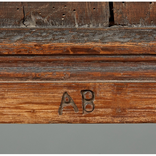 39 - A RARE AND UNUSUAL ELIZABETHAN OAK LOW SEATED BACKSTOOL CHILDS CHAIR, ENGLISH, CIRCA 1580-1600. With... 