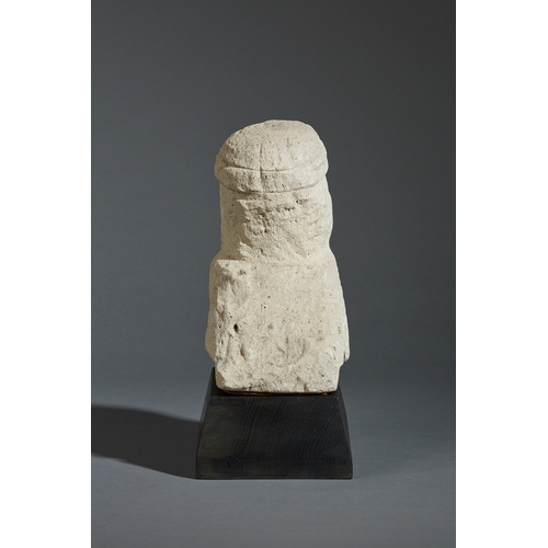 46 - A MEDIEVAL 13TH TO 14TH CENTURY LIMESTONE TURKS HEAD, FRENCH, CIRCA 1250-1350. A rare and unusual Li... 