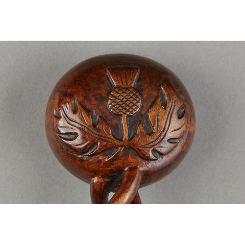 51 - A FINE QUALITY TREEN EARLY 19TH CENTURY SCOTTISH TODDY LADLE, CIRCA 1800-1820. The Beech ladle with ... 