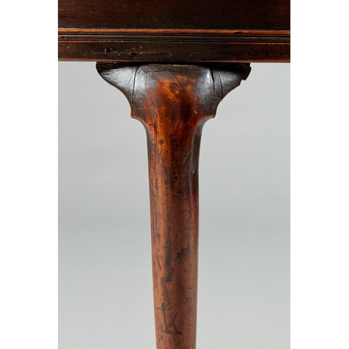 52 - A RARE GEORGE II/GEORGE III YEW DEMI-LUNE FOLDING BOX-TOP TABLE, ENGLISH, CIRCA 1730-1750. The figur... 