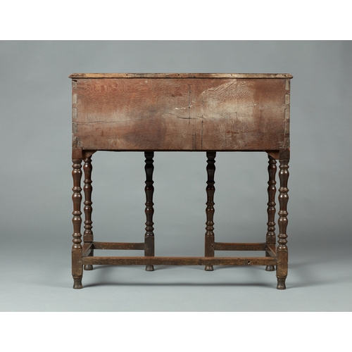 62 - A RARE WILLIAM & MARY/QUEEN ANNE INLAID WRITING DESK ON STAND, CIRCA 1685-1705. The moulded top inla... 