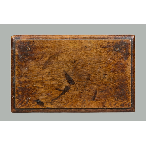 72 - A FINE QUALITY WILLIAM AND MARY OAK JOINED STOOL, ENGLISH, CIRCA 16901700. The heavily moulded thic... 