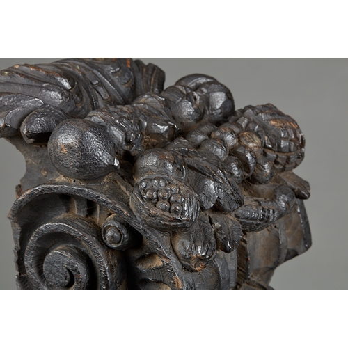 73 - A PAIR OF ELIZABETH I OAK CORBELS CARVED WITH GROTESQUE SATYRS, CIRCA 1580-1600. Originally Jetty su... 