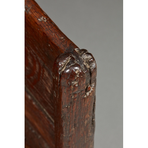 80 - AN INCREDIBLY RARE TUDOR HENRY VII/HENRY VIII OAK ENCLOSED ARMCHAIR, ENGLISH, CIRCA 1500-1530. The p... 