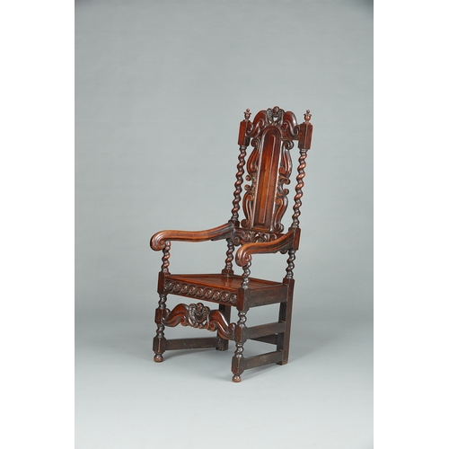 86 - AN EXCEPTIONALLY RARE PAIR OF CHARLES II JAMAICAN CEDAR ARMCHAIRS, CIRCA 1660-1670. The remarkable p... 