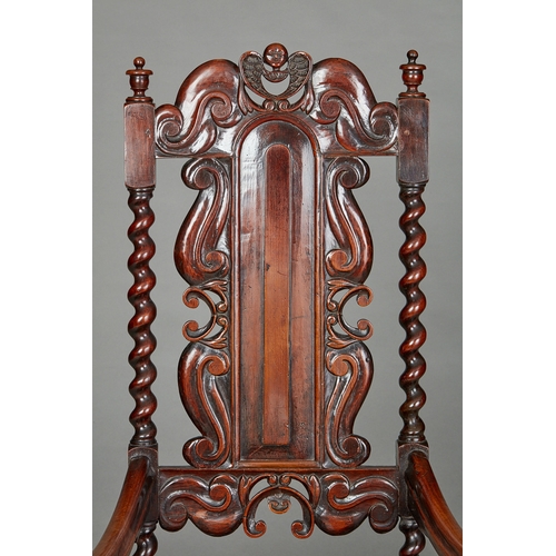 86 - AN EXCEPTIONALLY RARE PAIR OF CHARLES II JAMAICAN CEDAR ARMCHAIRS, CIRCA 1660-1670. The remarkable p... 