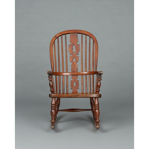 89 - A MID TO LATE 19TH CENTURY ASH AND ELM WINDSOR ROCKING CHAIR, CIRCA 1850-1880. A mid-sized Windsor r... 