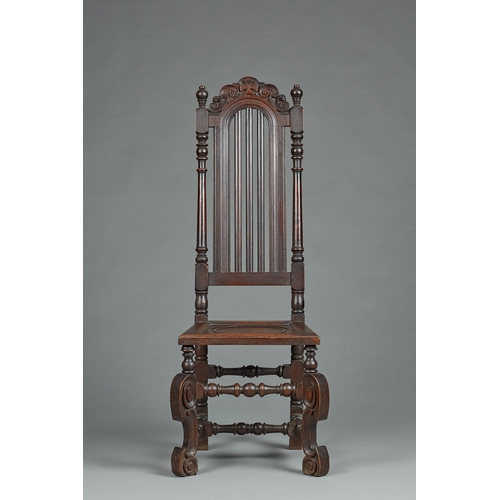 97 - A RARE AND PROVENANCED SET OF TWELVE CAROLEAN HIGH BACK CHAIRS, LITTLECOTE HOUSE, BERKSHIRE, CIRCA 1... 